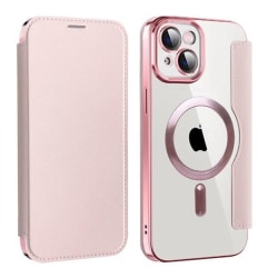 BOOM iPhone 13 Pro Max Magsafe Plånboksfodral RFID Flip - Rosa