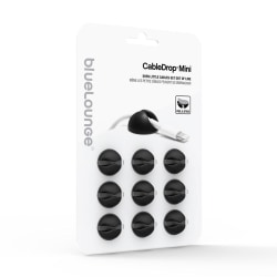 Bluelounge CableDrop Mini, Itsekiinnittyvä pidike johtoille, 9- Black
