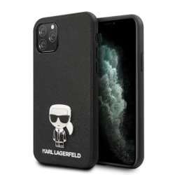 Karl Lagerfeld iPhone 11 Pro Max Skal Saffiano Ikonik Metal - Sv