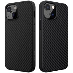Nillkin Carbon Fiber Mobiltelefon Taske til Apple iPhone 13 - Sort Black