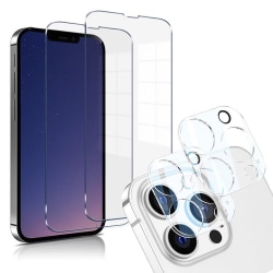 iPhone 13 Pro Max [4-PACK] 2 X linsecoverglas + 2 X hærdet glas
