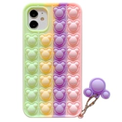 Panda Pop it Fidget Multicolor Skal till iPhone X/XS - Lila
