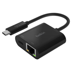 Belkin PD USB-C Gigabit Ethernet Adapter 60W - Svart