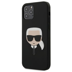 Karl Lagerfeld iPhone 12 & 12 Pro SkalSilikon Karl`s Head - Svar Svart