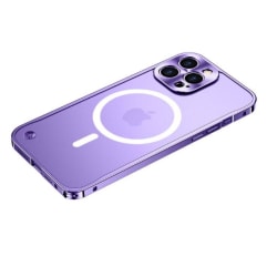 iPhone 14 Pro Case Magsafe metallikehys - violetti