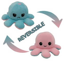 Dobbeltsidet vendbar Octopus Flip - Pink / Blå Blue