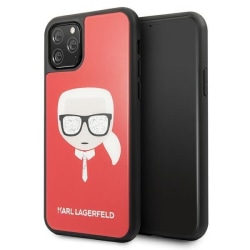 Karl Lagerfeld Skal iPhone 11 Pro Iconic Glitter Karl`s Head - R Röd