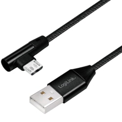 LogiLink Vinklad MicroUSB-kabel USB 2.0 1m
