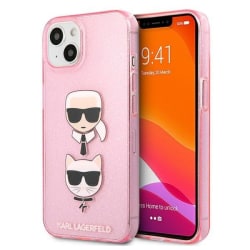 Karl Lagerfeld Glitter Karl`s & Choupette Skal iPhone 13 - Rosa Rosa