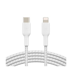 Belkin Flätad USB-C Till Lightning Kabel 2M - Vit