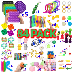 84 Pack Fidget Toy Set Pop it Sensory Toy för Vuxna & Barn multifärg