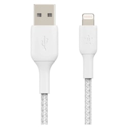 BELKIN Flätad USB-A Till Lightning Kabel 1M - Vit