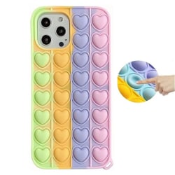 Hjärta Pop it Fidget Multicolor Skal till iPhone 11