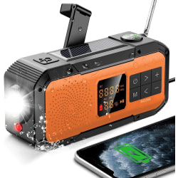 BooM Crank Radio 2000mAh Powerbank Bluetooth-kaiutinlamppu - Oran