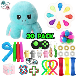 30 Pack Fidget Toy Set Pop it Sensory Toy för Vuxna & Barn (R) multifärg