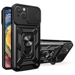 iPhone 14 Skal Kameraskydd Kickstand - Svart