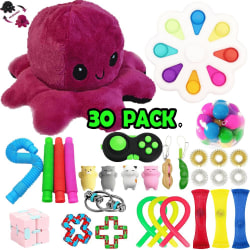 30 Pack Fidget Toy Set Pop it Sensory Toy för Vuxna & Barn multifärg