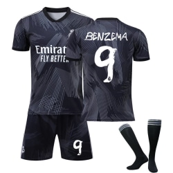 2022-23 Real Madrid Jubileumströja Set Benzema Vinicius BENZEMA 9 22 (120-130cm)