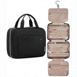 Toilettaske rejsetaske med hængekrog, vandafvisende makeup kosmetik taske rejsearrangør til tilbehør, shampoo, fuld størrelse container