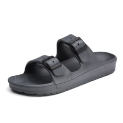 Platta sandaler för män Komfortfotbädd Justerbara rutschkanor Dubbel
