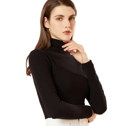 Kvinnors solid höghalsad långärmad Ribbstickad Casual Sweater Toppar