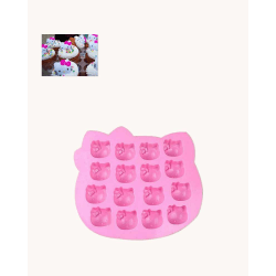 Hello Kitty Silikonform Pralinform Chokladform Bakform Rosa