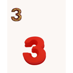Siffran 3 Siffertårta Stor Sifferform Nummertårta Röd