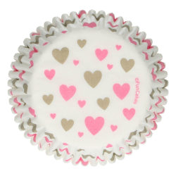 Muffinsformar Hjärtan Baking Cups Hearts 48st - FunCakes Vit