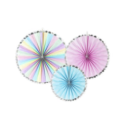 Iredescent Pin Wheels 3-Pack Unicorn Rosa Blå multifärg