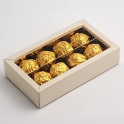 Choklad/Pralin box 145x75x35mm Vit