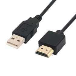 HDMI-kompatibel med USB-strømkabel Black