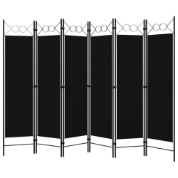 vidaXL Rumsavdelare 6 paneler svart 240x180 cm Svart