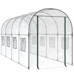 vidaXL Växthus genomskinligt 160x400x190 cm PVC & pulverlackerat Transparent