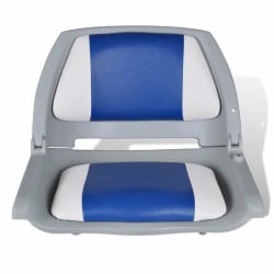 vidaXL Båtstol med blåvit kudde 41x51x48 cm