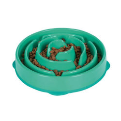 Outward Hound Ät-långsamt matskål för hundar Slo Bowl grönblå 15 Grön