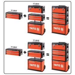 YATO Verktygslåda med 2 lådor 49,5x25,2x18 cm multifärg