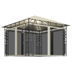 vidaXL Paviljong med myggnät och ljusslinga LED 3x3x2,73 m grädd Creme
