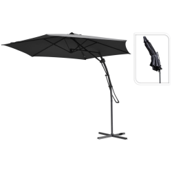 ProGarden Frihängande parasoll mörkgrå 300 cm grå