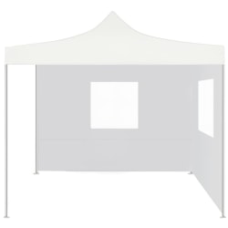 vidaXL Hopfällbart partytält med 2 sidoväggar 2x2 m stål vit Vit