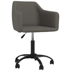 vidaXL Snurrbar kontorsstol mörkgrå sammet grå