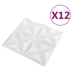 vidaXL 3D Väggpaneler 12 st 50x50 cm origami vit 3 m² Vit