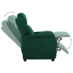 vidaXL Elektrisk reclinerfåtölj mörkgrön tyg Grön