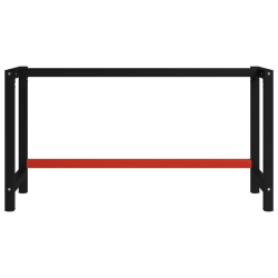 vidaXL Ram till arbetsbänk metall 150x57x79 cm svart och röd Svart
