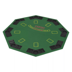 vidaXL Hopfällbar pokerbordsskiva 8 spelare åttkantigt 2-sidigt Grön