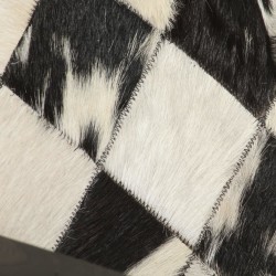 vidaXL Fåtölj svart och vit äkta läder multifärg