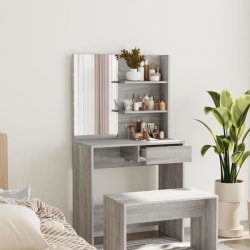 vidaXL Sminkbord med spegel grå sonoma 74,5x40x141 cm Grå