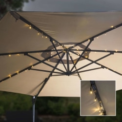 HI Soldriven LED-slinga till parasoll 130 cm Vit