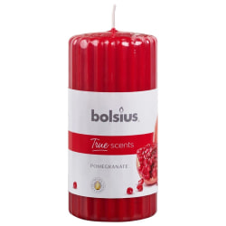 Bolsius Ribbat blockljus med doft 6 st 120x58 mm granatäpple Röd