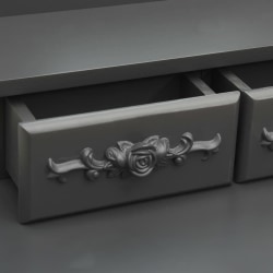 vidaXL Sminkbord med pall grå 50x59x136 cm paulowniaträ grå