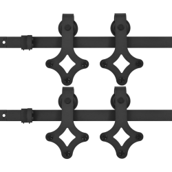 vidaXL Skjutdörrsbeslag 2 st 200 cm stål svart Svart